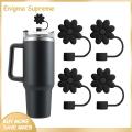 Enigma- Portable Straw Cover Silicone Flower Straw Cover Reusable No Spill Dust-proof Tumbler Straw Protector for Cup Accessories Food Grade Silicone Food-grade Straw Sleeve. 
