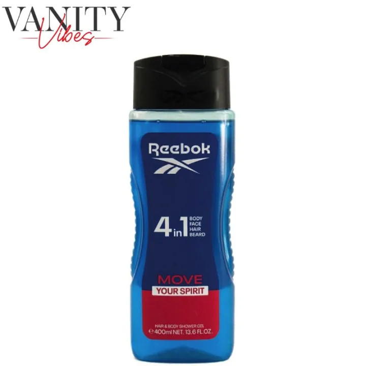 Reebok Men 4-in-1 Move Your Spirit Shower Gel 400ml – All-in-One Hair ...
