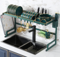Kitchen Over Sink Dish Drying Utensil Rack for Kitchen Organizer Bartan Stand Dish Drainer Kitchen Rack (65cm/85cm) Green - Golden. 