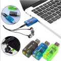 Universal Sound Card External USB Sound Card 2.0 Mic And Headphone Jack Adaptor (USB Stick) Sound Card For Laptop Sound Card For Computer Sound Card LCD Sound Card 3D Sound. 