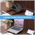 N6 Adjustable Foldable Laptop Cooling Fan Stand with High Wind Power & Low Noise, Ergonomic Heat Dissipation Rack for Notebook, Tablet & Gaming Use – Portable Lightweight Cooling Pad for Home, Office & Travel. 