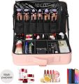 Professional Portable Makeup Cosmetics Travel Makeup Artist Storage Bag With Compartment for Cosmetics Makeup Brushes Toiletry Travel Bag Organizer. 