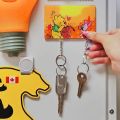 Disney Mickey Mouse Couple Keychain Cartoon Acrylic Montage Refrigerator Magnet Pendant Anti-Lost Hanger Door Decoration Gifts. 