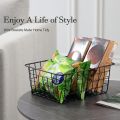 Multifunctional Organizer Wire Basket for Home and Office Use Large Size Black & White Colors (12 inch in length 8.6 inch width 1pc). 