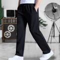 Sports Trousers Pockets Full Length Casual Male Straight Leg Pants. 