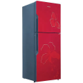 Gree GR-E8890G-CR1 Everest Series Refrigerator | 16 Cubic Feet Double Door Refrigerator | Digital Temperature Control | 5-Way Evaporator | Low Voltage Operation | Red Floral Glass Door. 