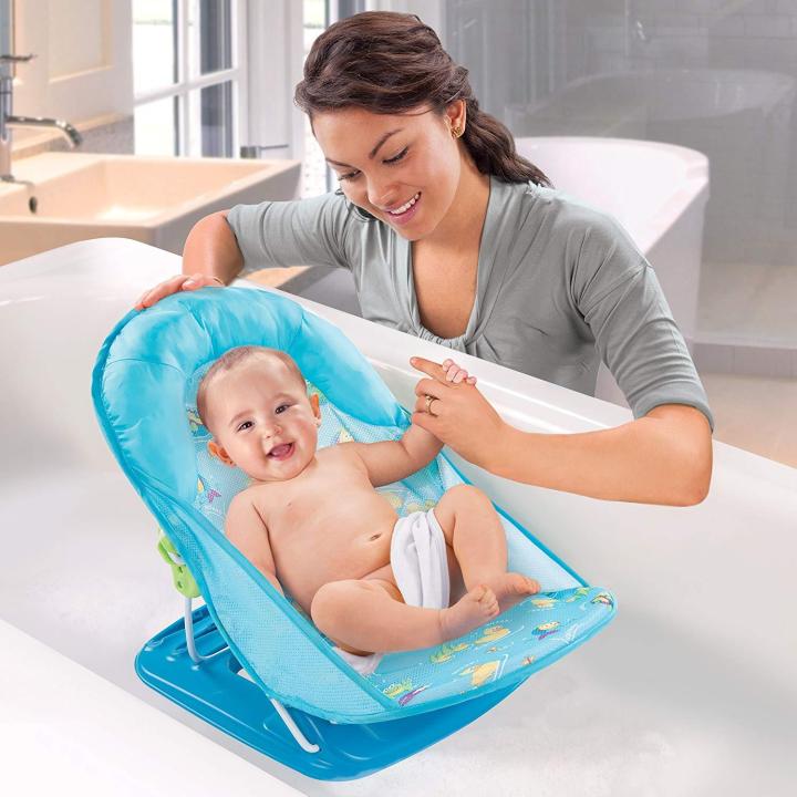 Foldable Baby Bath Seat 15KG Load Bearing Bathing Bathtub Seat Baby Bath Net Safety Security Seat Support Infant Shower Cushion