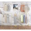 Cloth Hanging Stand Foldable Cloth High-quality clothing store display rack golden floor clothing store hanger Single Pole Boutique Stand 5 by 5 Feet Large. 