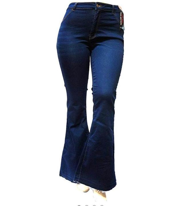 DARK BLUE BELL BOTTOM FLARED JEANS FOR HER