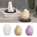 Silicone 3D Ghost Mold Creative Holiday Theme 3D Design Pumpkin Skull Mold Easy-to-Use Aroma Candle Mold for Halloween Party Home Decor Craft Enthusiasts Candle Making Holiday Gifts. 