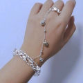 Lady Ring Bracelet Combination Pure Colors Portable Pendant Women Finger Ring. 
