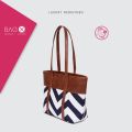 Bag X Women's Outline Signature pattern Zip Tote , Tote Bags for girls , bags for girls , Bags for women, made with  Canvas & Leather for Woman - Perfect for school , collage and office going girls -. 