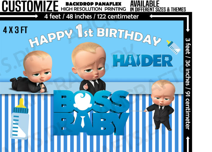 Birthday Backdrop Boss Baby Theme (Pana-flex)