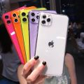 Fashion Neon Fluorescent Phone Case Casing iPhone For iPhone 11 case For iPhone 13 12 11 Pro Max XR X XS MAX 7 8 Plus case Transparent Cases Soft Silicone Back Cover casing iphone 11 case iphone 13 pro max casing iphone case. 