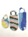 MiniMe Pack of 3 Crochet Fancy Feeder Bottle Cover / Feeder Covers for Small, Medium and Large Size bottle with Ring Handle (Qureshia Work). 