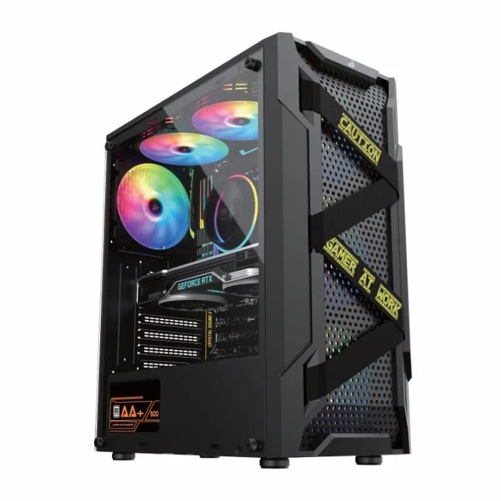 AA Tiger Armor ATX Gaming PC Case with 3 RGB Fans | Standard ATX PC ...