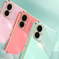 Tokifu For Tecno Spark 9T Case Luxury 6D Plating Soft Back Cover Silicone Phone Cases With Stand. 