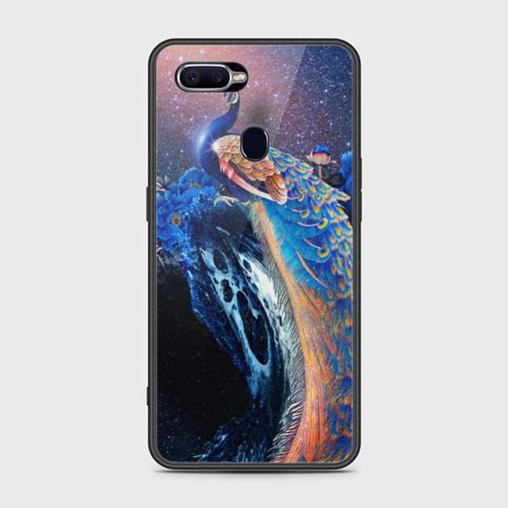 Oppo F9 Cover - SkinLee HQ Infinity Glass Case (Soft) - Peacock Diamond Embroidery - SKINLEE-566-1-593-193