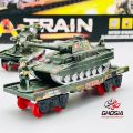 Classic Battery Operated Military Train Track Play Set Army Train Set With Flashlights, Sounds And Smoke. 