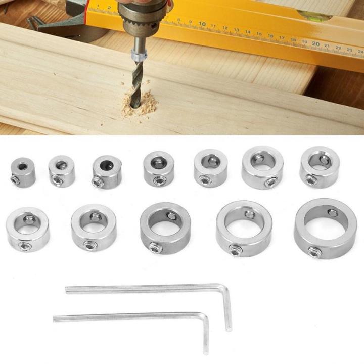 12pcs 316mm Stainless Steel Drill Depth Stop Bit Collar Set Drilling