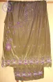 Attractive Mehndi Colour Shaded Velvet Suit. 