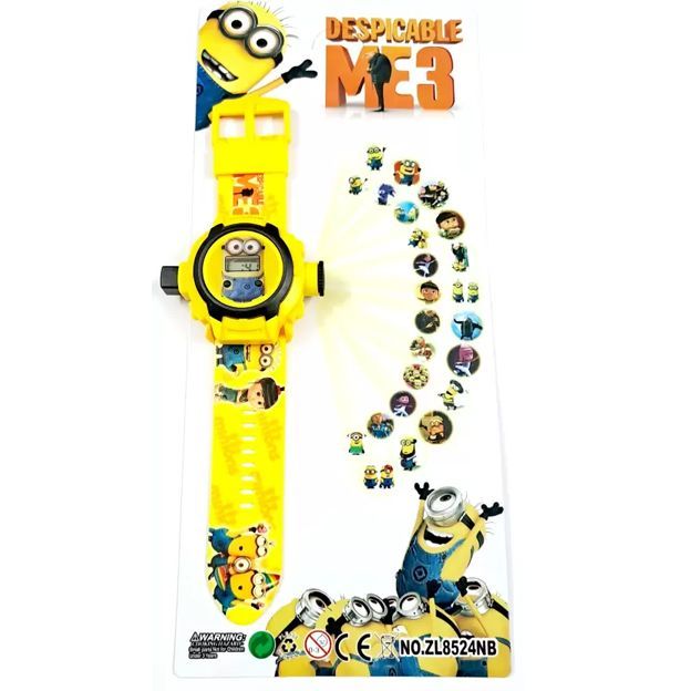 Minions Digital 24 Images Automatic Projector Toy Watch for Kids School Girls Disney Barbie Digital Wrist Watch