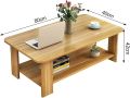 Coffee Table with 2 Tiers Storage Shelf, MDF Sofa Table for Living Room, Office Furniture by RM Center. 