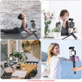 Vlog Shooting Kit Mini LED Video Light | Vlogging Kit Equipment Tripod with Bluetooth Remote for phone Tablet SLR Camera | Flexible Tripod Kit for Live Streaming | Accessories for Mobile Phone  Video Recording Tripod with mic Light. 