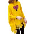 Women Hearts Tree Printed Fleece Poncho For Women Winter Printed Poncho For Girls. 