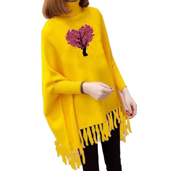 Women%20Hearts%20Tree%20Printed%20Fleece%20Poncho%20For%20Women%20Winter%20Printed%20Poncho%20For%20Girls%20-%20Image%204