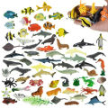 12 / 24 Pcs - Ocean Creatures Sea Animal Kingdom Toy Set - Silicone Soft Rubber Fish Action Figure Under Water Character World Wild Fishes Animals Jungle Zoo - Big Large Size Animal For Kids Boys Girls Baby Toys. 