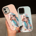 ZeroQiQi for OPPO A18 A38 Back Cover Lovely Girl Silver Lens Protection Edge Soft Rubber Mobile Phone Cases. 