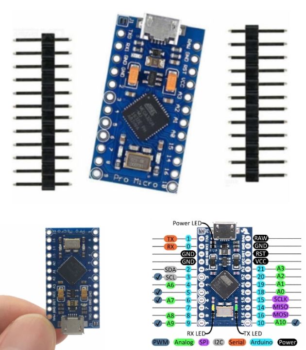 Arduino Pro Micro 5V 16Mhz ATmega32U4 Inbuilt USB Serial Programmer ...