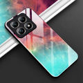 PlusCase for Xiaomi 14T / 14T Pro Case Glass Nebula Pattern Hard Shockproof Phone Back Cover. 