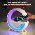 Wireless Charger - Speaker Bluetooth - 15W Fast Charge - LED Wireless Charger for Android and iPhone - Charger Mobile Fast - iPhone Charger - Mini Speaker - Wireless Charging Speaker & RGB Lights - Table lamp - lamps for bed room. 