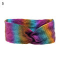 Hair Band Folded Multicolor Rainbow Style Polyester Metallic Twisted Headbands for Girls. 
