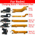 USB Charge Port Jack Dock Connector Charging Board Main FPC LCD Display Mainboard Flex Cable For Redmi Note 13 4G 13 Pro Plus 5G. 