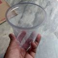 Disposable Plastic Cups Glass With Dome Lids Pack of 50 with Straw 380ml. 