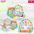 Huanger - 3 In 1 Newborn Baby Play Gym Piano Fitness Rack - Activity Mat. 