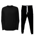 Plain Black T shirt With Matching Trouser Full Sleeves Round Neck Cotton T Shirts Sports Wear For Men. 