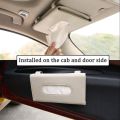 Leather Car Tissue Box Holder with 50 Free Tissues Vehicle Tissue Dispenser - Car Tissue Sun visor Holder - Leather Premium Quality. 