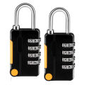 2 Pack Combination Padlock Waterproof Padlocks Black&Silver for School Gym Locker, Gate, Shed, 4 Digit Code Security Locks. 