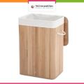 Techmanistan Bamboo Foldable Laundry Hamper With Lid With Removable Washable Lining, Laundry Hamper, Laundry Basket, Bamboo Hamper, Bamboo Basket. 