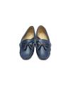 Blue Leather Comfort Loafers For Women. 