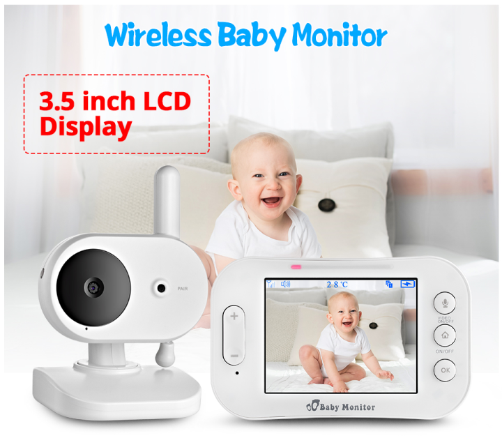 KERUI%203.5%20Inch%20Wireless%20Video%20Color%20Baby%20Monitor%20Music%20Baby%20Security%20Camera%202%20Way%20Audio%20Talk%20Night%20Vision%20Temperature%20Babysitter%20(N)%20-%20Image%202