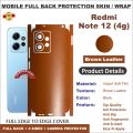 XIAOMI REDMI NOTE 12 4G FULL BACK 360 premium Protection Skin Wrap full cover Premium Quality. 