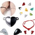 2 Pcs/set Love Heart Round Shaped Magnetic Connected Clasps Beads Charms End Caps for DIY Couple Bracelet Necklace Making. 