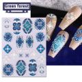 Green forest Nail Art Sticker Flower Design Embossed Slider 5D Nail Decal. 