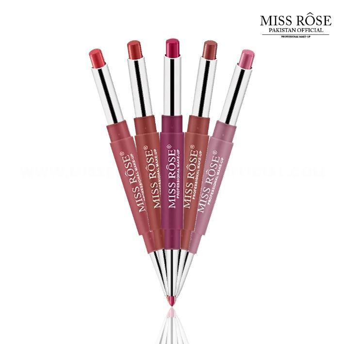 Miss Rose 4 PC High Pigment 2 In 1 Lip Liner + Lipstick