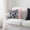 IKEA TURILL Cushion, white/black, 16x16", Made of microfiber. 